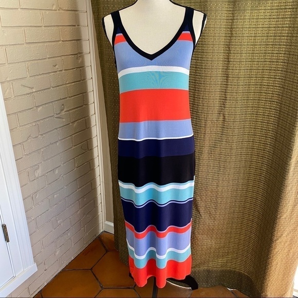 Halogen NEW Multi Colored Striped Maxi Dre… - Picture 1 of 5
